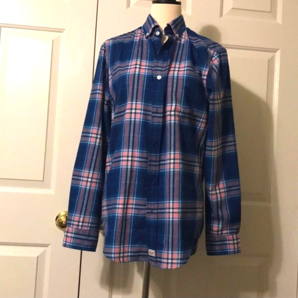 Vinyard Vines Pink/Blue Murray Plaid Shirt Women's Size XS